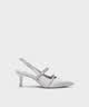 CHARLES&KEITH亮钻一字带尖头包头复古高跟凉鞋婚鞋子女鞋生日礼物CK1-61720199 Light Grey浅灰色 36 实拍图