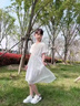G.duck童装女童连衣裙夏季儿童裙子夏装2026新款纯色公主裙大童显瘦长裙 白色泡泡袖 160 尺码13~14岁【150-160cm】 实拍图