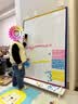 磁博士ciboshi磁性儿童绘画板磁吸写字白板双面可擦写彩框支架式小黑板90*120cm 实拍图