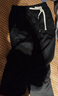 NASA GISS休闲裤男宽松直筒阔腿裤潮流长裤子 黑色束脚常规 (185/88A)2XL 实拍图