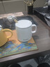 传旗陶瓷马克杯带勺盖咖啡杯牛奶杯早餐杯办公杯男女茶杯描金白400ml 实拍图