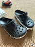 CROCS卡骆驰贝雅卡骆班洞洞鞋轻便耐磨拖鞋一脚蹬休闲鞋|205089 黑色/白色-066 43 (270mm) 实拍图