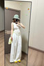 拉夏贝尔天丝亚麻阔腿裤女夏季薄款老钱风休闲直筒裤 杏色【常规款】 M 实拍图