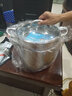 功达 304不锈钢汤锅家用煲汤锅小奶锅煮稀饭锅粥锅复底汤锅蒸锅两用 304高汤锅一个蒸笼 28cm 实拍图