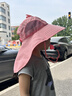 牧萌儿童防晒帽男女童防紫外线遮阳帽户外空顶渔夫帽 立体粉色萌兔 实拍图