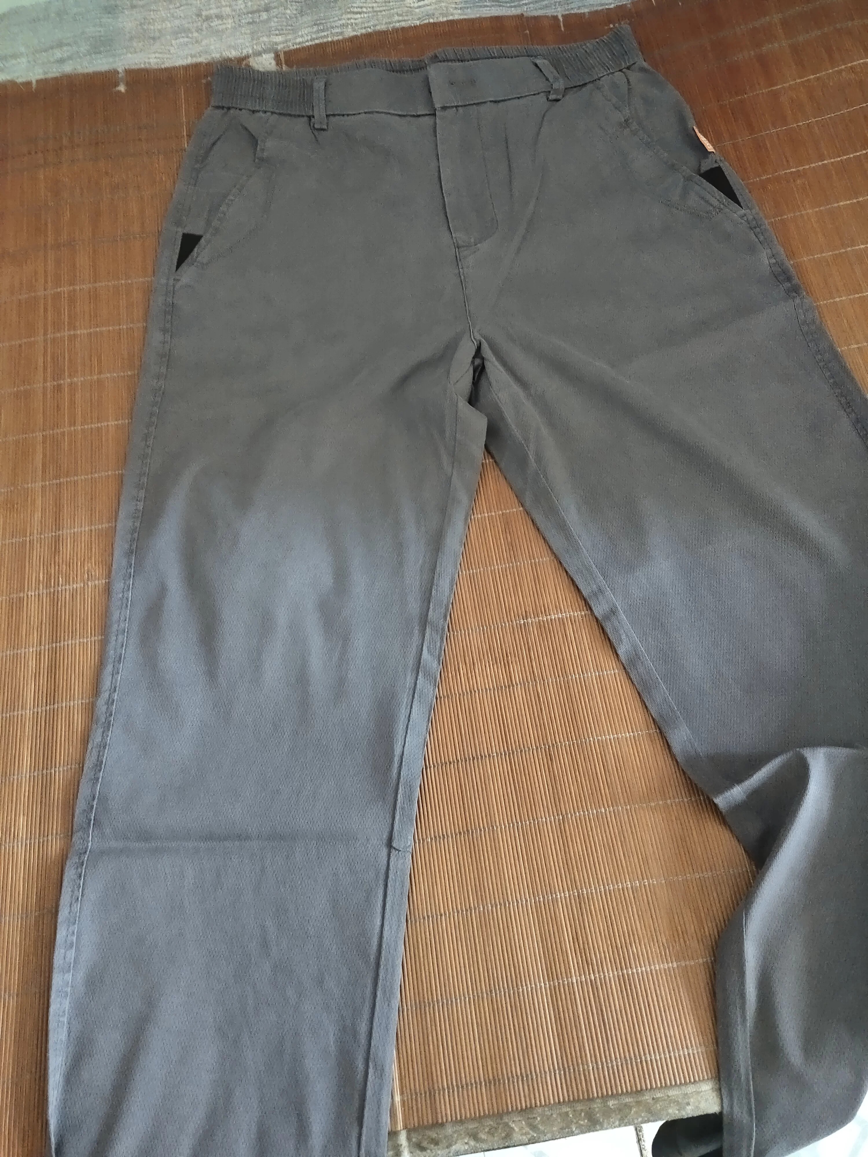 袋鼠（DAISHU）莱赛尔天丝休闲裤男士2026夏季新款宽松直筒阔腿裤春夏薄款长裤子 3166灰色【薄款】 5XL -36/建议165-185斤 实拍图