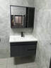 恋派浴室柜 陶瓷一体盆卫生间洗脸盆柜组合悬挂式洗漱台智能洗手盆柜 智能镜柜】珠光灰【促销中】80cm 实拍图