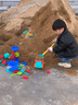 妙贝乐儿童沙滩玩具宝宝海边玩沙挖沙铲子水桶沙漏挖土工具套装沙池推车 实拍图