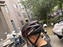 yaphtes骑行头盔自行车头盔国标认证磁吸风镜男女安全帽 黑红色 实拍图
