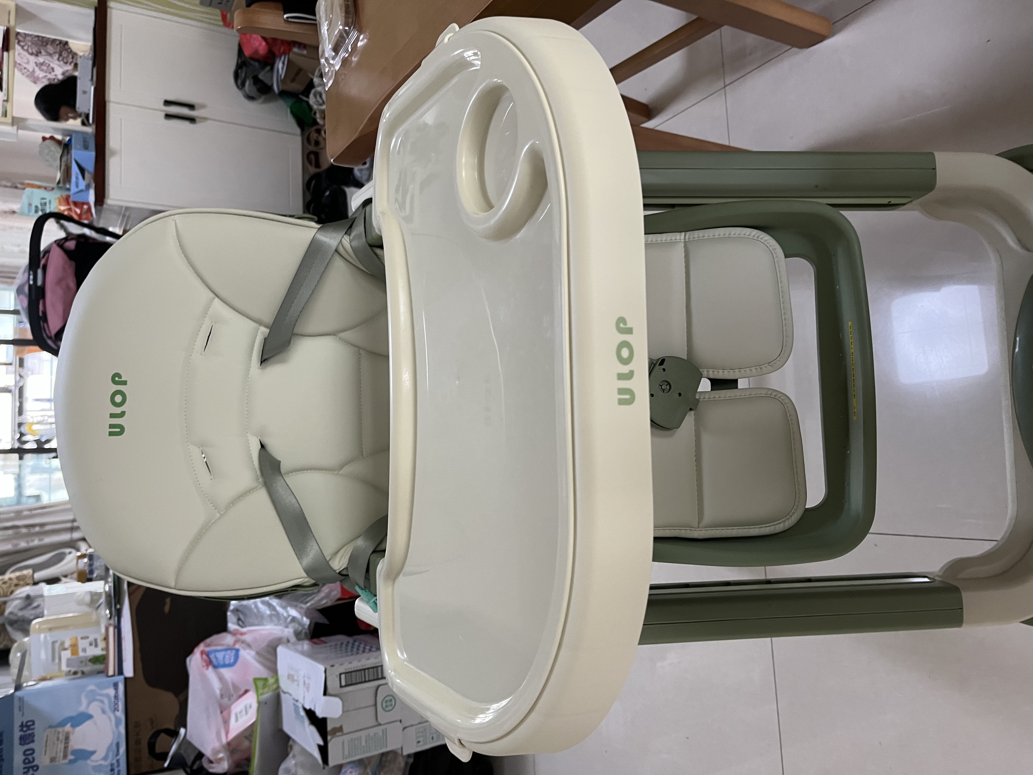 优乐博（ULOP）宝宝餐椅婴儿餐桌椅多功能学坐椅可坐可躺坐立神器儿童吃饭座椅 免安装可折叠餐车椅-青柠抹茶 实拍图