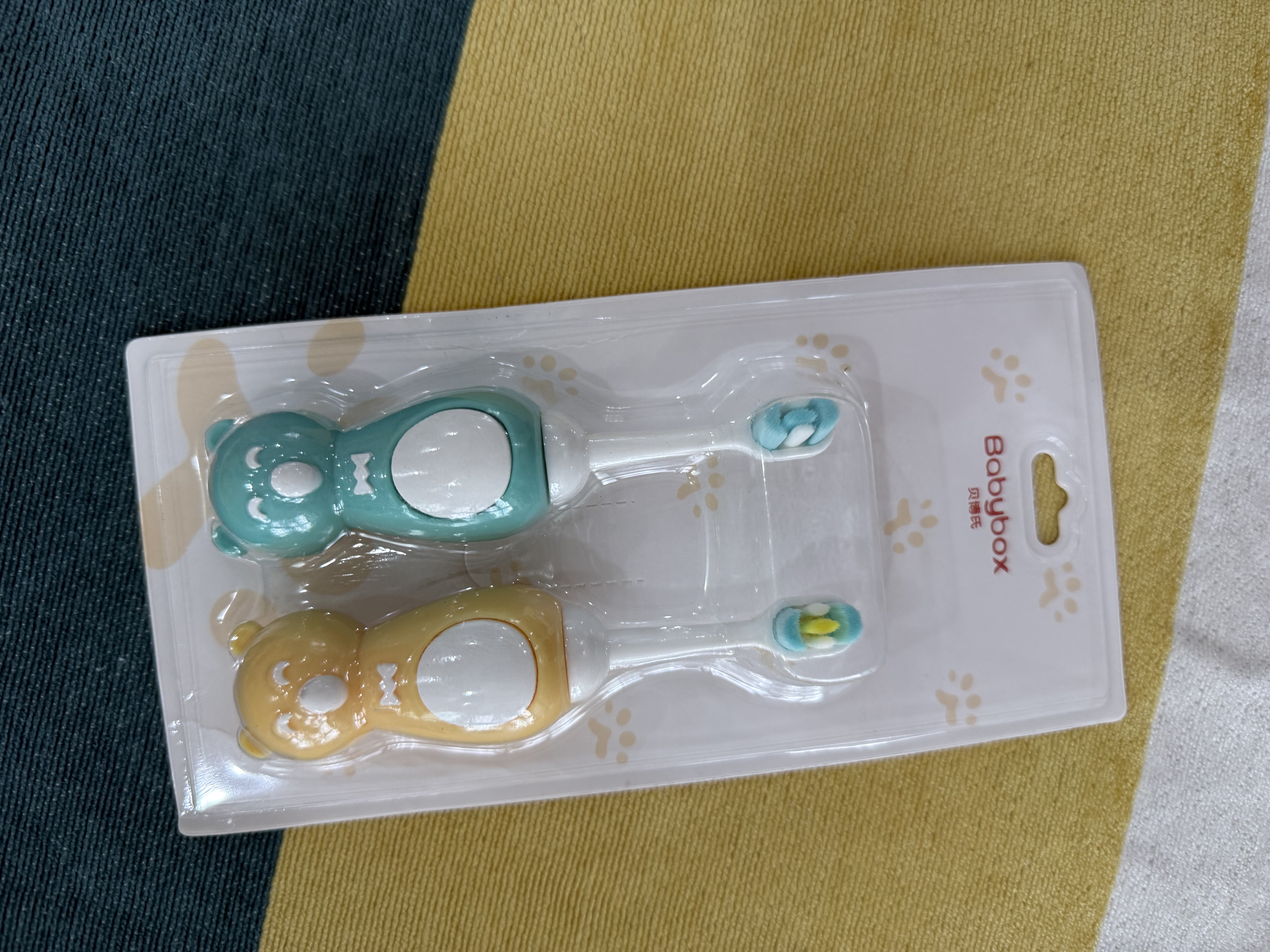 贝博氏babybox婴儿牙刷细软毛儿童牙刷乳牙牙刷1-3岁领结熊2支装套装 实拍图