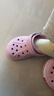 卡骆驰（CROCS）贝雅卡骆班儿童洞洞鞋沙滩鞋男女童包头拖鞋/207018/207019 芭蕾粉/糖果粉-6TG 28 (165mm) 实拍图