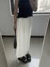 拉夏贝尔假两件开叉裙裤女夏季2026薄款高腰垂感宽松冰丝阔腿裤子 杏色 S 实拍图