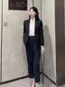 南木熊西装套装小个子2026女春秋大学生答辩面试工作服黑色西服正装职业 黑色 西服+衬衫+西裤 M 【95-110斤】 带垫肩 晒单实拍图