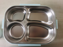 美厨（MAXCOOK）304不锈钢饭盒 加大加深4格学生饭盒餐盘1.6L 配餐具汤碗MCFT8789 实拍图