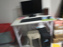 电脑桌子书桌家用办公桌简易学习写字桌长方形培训桌长条桌折叠 暖白色80*50*75白架单层加杠 实拍图