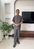 恒源祥冰丝薄款中老年唐装男士短袖套装中国风男士爸爸装爷爷过寿汉服男 深灰色短袖套装 L 40适合110-125斤 晒单实拍图