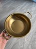 【韩剧同款】加厚不锈钢干锅海鲜锅火锅金色平底浅锅双耳锅泡面锅 单人款19cm【金色】双柄汤锅 实拍图
