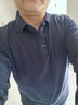 与狼共舞【高级感】长袖T恤男士2026春季新款纯棉刺绣中青年POLO衫男6541 藏青色101 XL (180) 实拍图