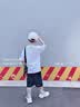 G.duck童装男童夏装套装儿童衣服中大童短袖套装男孩帅气运动装薄款透气 蓝色 130 尺码7~8岁【120-130cm】 实拍图