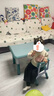 希伯熊 儿童桌子幼儿园套装塑料小桌椅宝宝学习吃饭孩子书桌游戏升降 80*60墨蓝升降带加固一桌一椅 实拍图