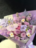 插画鲜花速递紫玫瑰混搭花束求婚表白送女友老婆生日礼物全国同城配送 紫玫瑰绣球蝴蝶兰混搭花束 实拍图