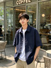 名创优品（MINISO）衬衫男短袖夏季新款冰丝防晒上衣服青少年垂感百搭设计感纽扣衬衣 【三防肌理感】艾草绿 涤纶100% L /175(体重120-140斤) 实拍图