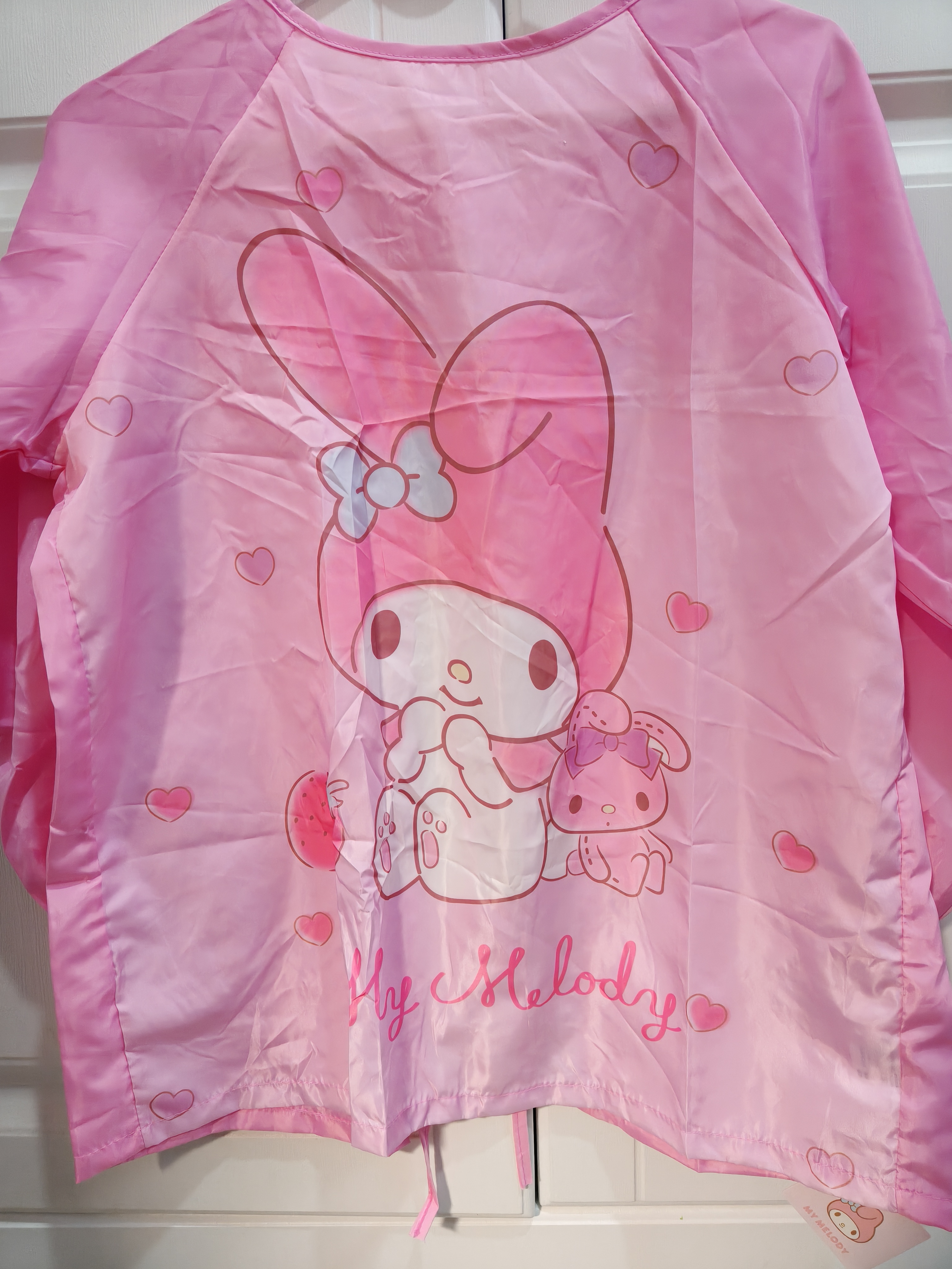 Hello Kitty儿童罩衣反穿衣宝宝吃饭围兜画画衣防水围裙饭兜 U4055粉色 L码  实拍图