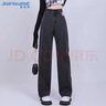 真维斯（Jeanswest）牛仔裤女高腰直筒裤2026夏季款宽松垂感阔腿拖地裤子黑色M 实拍图