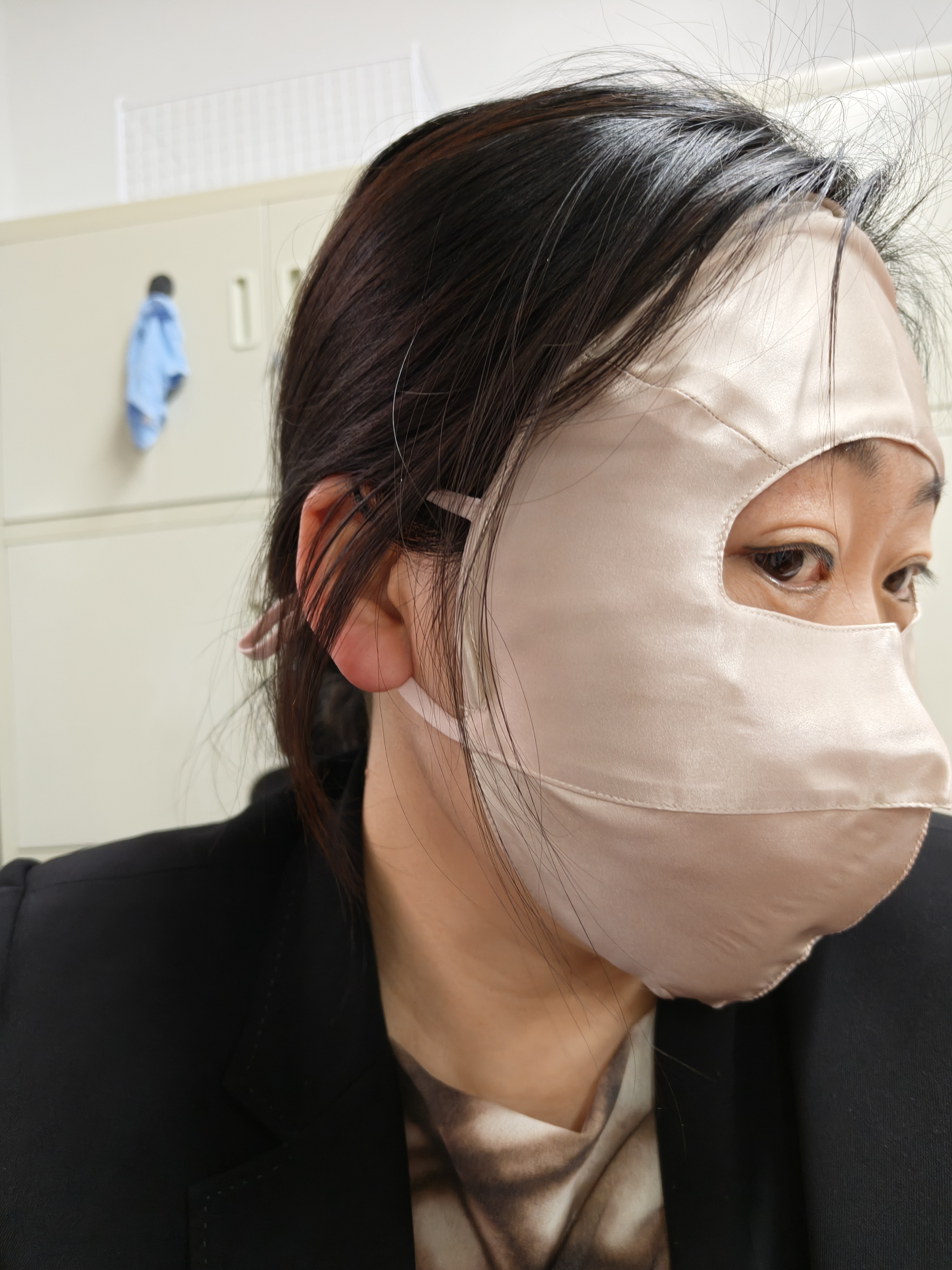 夏秦100%真丝防晒面罩全脸口罩桑蚕丝透气脸基尼防紫外线口罩女春夏 【丝雾咖】真丝16姆米防晒面罩 实拍图