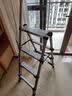 奥鹏梯子家用伸缩梯折叠人字梯楼梯扶梯六步工程梯 实拍图