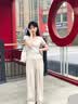 灿图韩系纯色正肩短袖t恤女装夏季新款内搭打底衫百搭修身显瘦上衣服 花灰色 M 实拍图