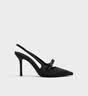 CHARLES&KEITH缎面蝴蝶结尖头高跟凉鞋女生日礼物送女友CK1-60361556 BLACK TEXTURED黑色纹理 38 实拍图