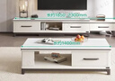 全友家居现代简约岩板茶几伸缩电视机柜子组合客厅抽屉式收纳储物家具 雅士白岩板|茶几+可伸缩电视柜 实拍图