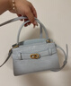 CHARLES&KEITH鳄鱼纹凯莉包手提斜挎婚包包女包生日礼物CK2-50270880-1 Sea Salt Blue海盐蓝（新色） S 实拍图