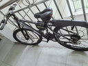 EG7山地自行车成人学生变速越野单车双减震赛车26寸青少年男女公路车 辐条-黑白【减震座鞍 减震前叉】 26寸21速【适合：160-180CM】 实拍图