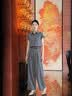 欧迪惠（Oudihui）时尚气质套装女2026夏季休闲裤女装新款短袖衬衫高腰阔腿裤两件套 灰色套装【配腰带】 L 【建议110-120斤】 实拍图
