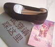金利来（Goldlion）女鞋坡跟皮鞋时尚圆头牛皮浅口一脚蹬单鞋女 G662320016黑色38 实拍图