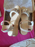ZHR凉鞋女璀璨亮片一字带女鞋夏季清凉透气时尚搭扣女鞋淑女风百搭小坡跟鞋子女 OM298  凉鞋 杏色 38 实拍图