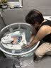 iuu婴儿游泳桶免安装 儿童洗澡桶 可折叠泡澡桶家用新生儿游泳池浴桶 【免安装-透明】巨无霸+礼包 母婴级面料，耐磨稳固防变形 实拍图