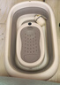 iuu婴儿洗澡盆 可折叠宝宝浴盆大号 洗澡神器躺托浴架新生儿童用品 【北欧灰】+可调节感温浴架 材质：FAD食品级材质检测认证 实拍图