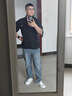 星宿摇（xingsuyao）日系衬衫男士套装夏季外套宽松短袖衬衣一套搭配男生高级感三件套 黑色衬衫+短袖白+牛仔裤蓝色 XL 实拍图
