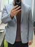 罗蒙（ROMON）冰丝防晒西服男华夫格夏青年高档单西凉感外套京东自营冰川蓝3XL 实拍图