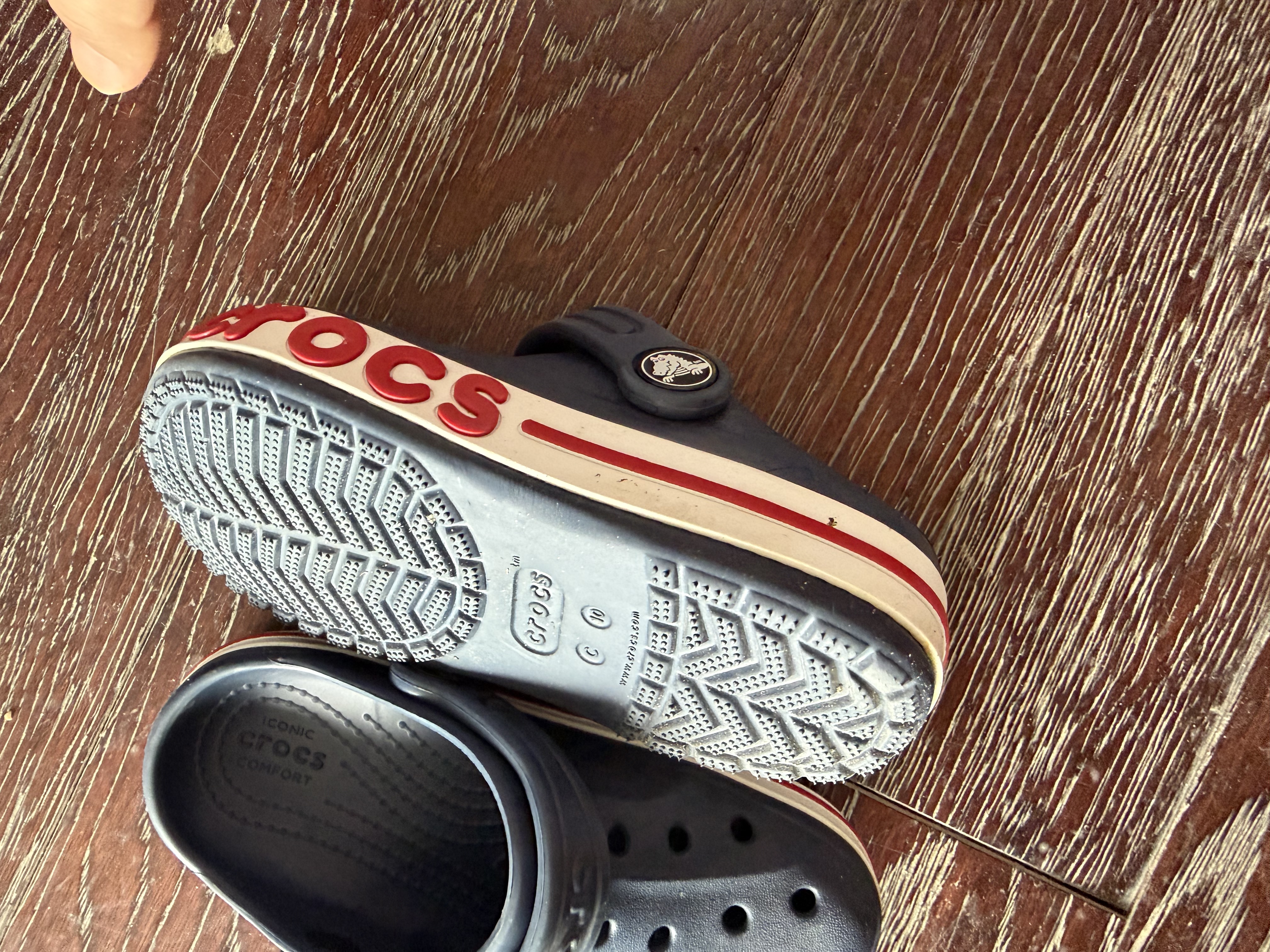 卡骆驰（CROCS）贝雅卡骆班儿童洞洞鞋沙滩鞋男女童包头拖鞋/207018/207019 深蓝色-410 28 (165mm) 实拍图