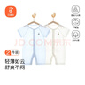 贝瑞加（Babyprints）婴儿连体衣2件夏季短袖婴儿衣服新生儿纯棉哈衣轻薄爬服 白蓝73 实拍图