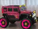 萌娃宝贝（PRETTY BABY）牧马人儿童电动车大号四轮双人越野汽车可坐大人带小孩亲子遥控车 玫红色+皮座+发光软轮+电子助力+液压减震+12V15A电瓶 实拍图