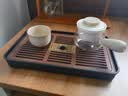 赏福茶盘家用轻奢现代小型沥储水式茶台功夫茶具竹茶盘简约托盘 SS黑色密胺古纹茶盘-小号 【尺寸看图标注】 实拍图