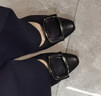 百丽母亲节礼物法式小方糖气质平跟鞋女羊皮淑女单鞋A6Z1DAQ4 黑色 38 晒单实拍图