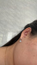 中国黄金（CHINA GOLD）S925银耳环女款碎冰冰四叶草耳扣百搭耳坠情人节生日礼物送爱人 【今/次日达】碎冰冰四叶草耳环 实拍图