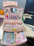 迪漫奇儿童首饰盒礼盒套装女孩生日礼物公主过家家玩具DIY手工饰品串珠梳妆打扮3-6-10岁发夹发圈戒指收纳盒 实拍图